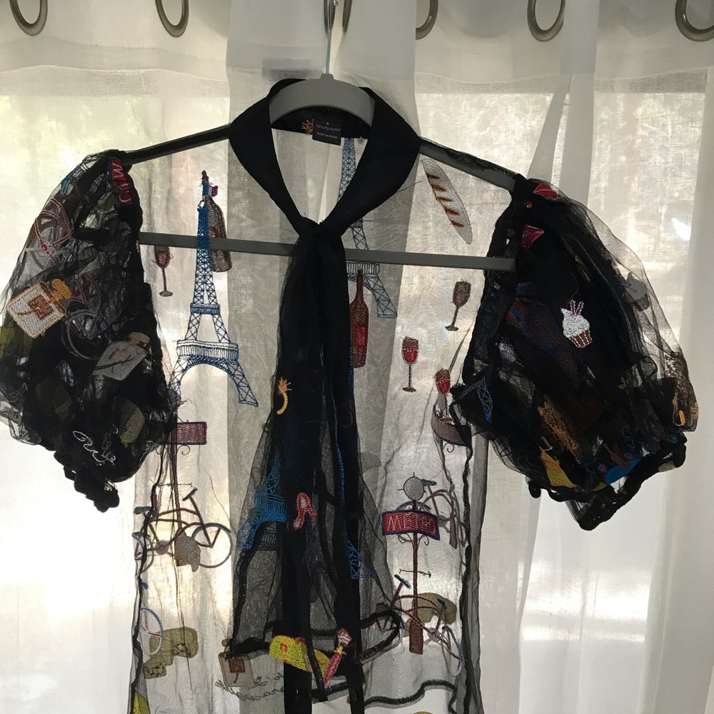 Gracia Black sheer shirt